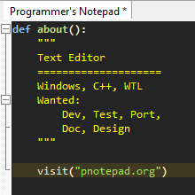 Programmer's Notepad - Help Wanted